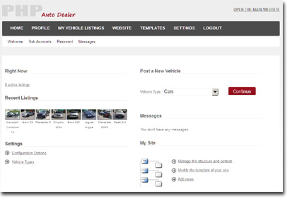 php auto dealer front site demo