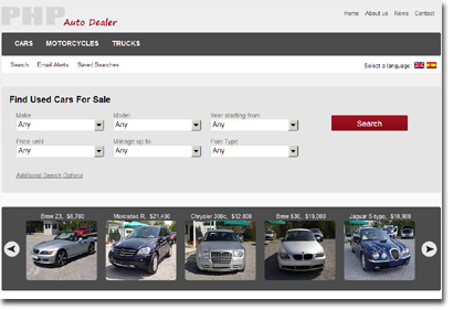 php auto dealer front site demo