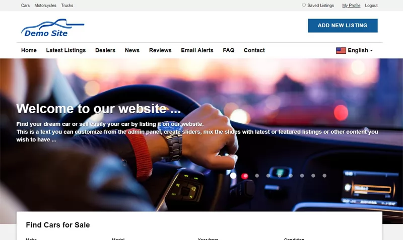 php car classifieds script New functionality to manage the home page slider