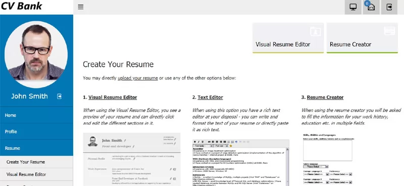 Creating a resume in the job seeker administration panel cv jobseekers script php