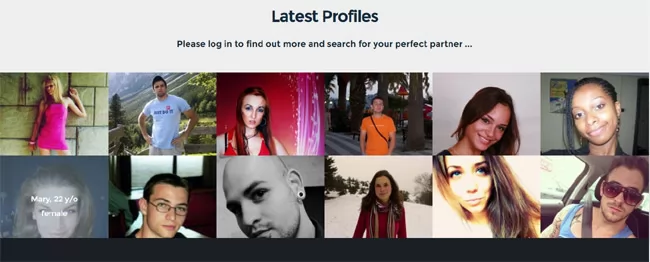 The latest profiles section on the main website php dating site script