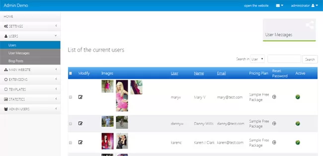 Manage the registered users php dating site script