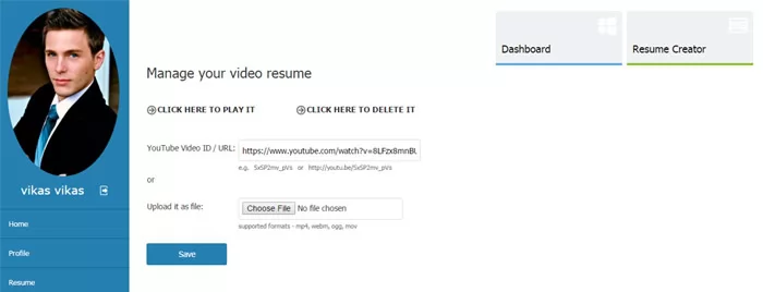 cv video resume php script Other new features