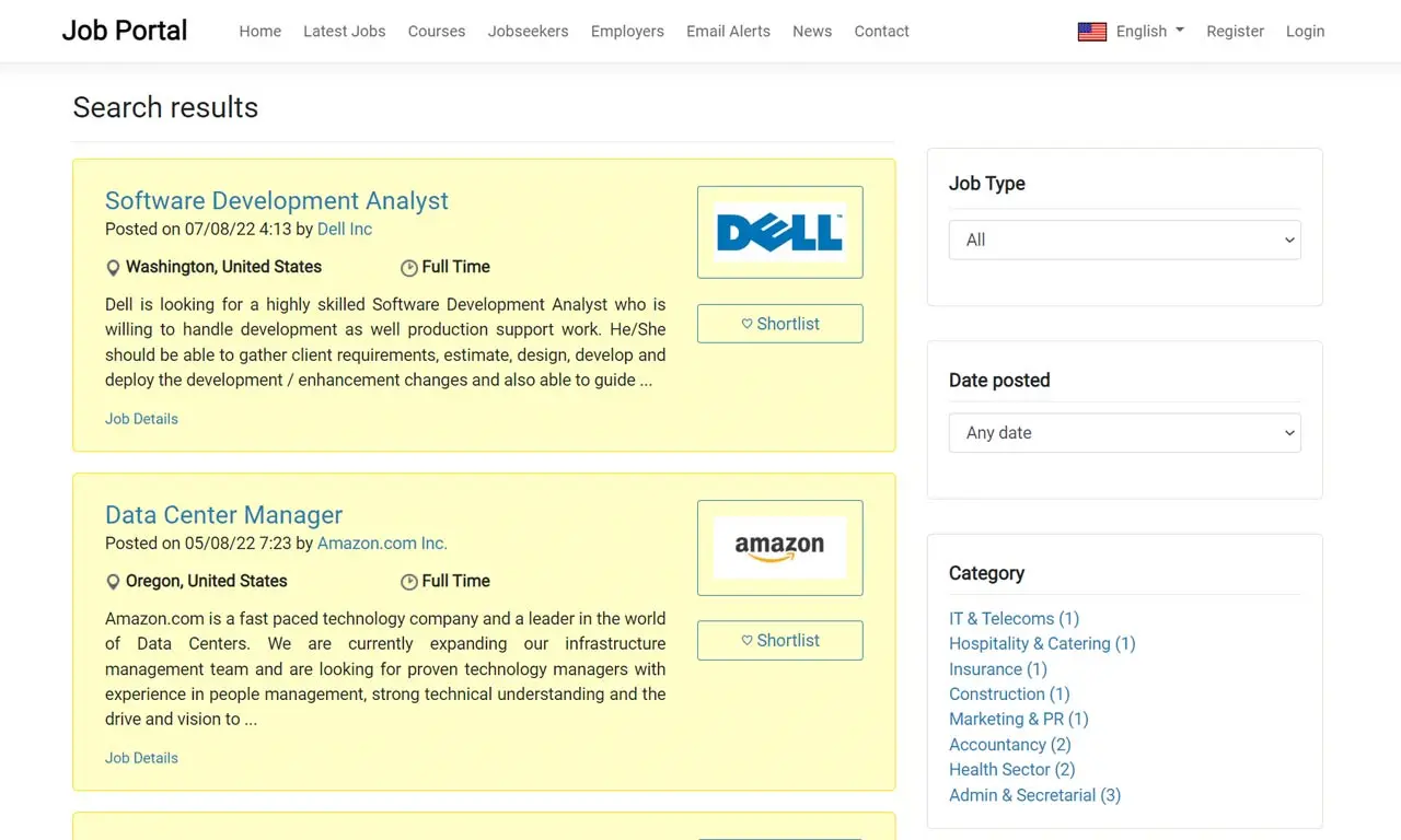 php job script Job search results