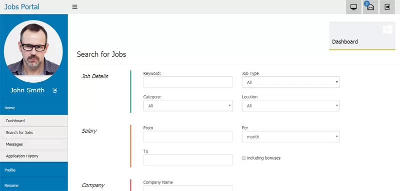 php job script New Page for Searching Jobs in the Job Seeker Admin Panel