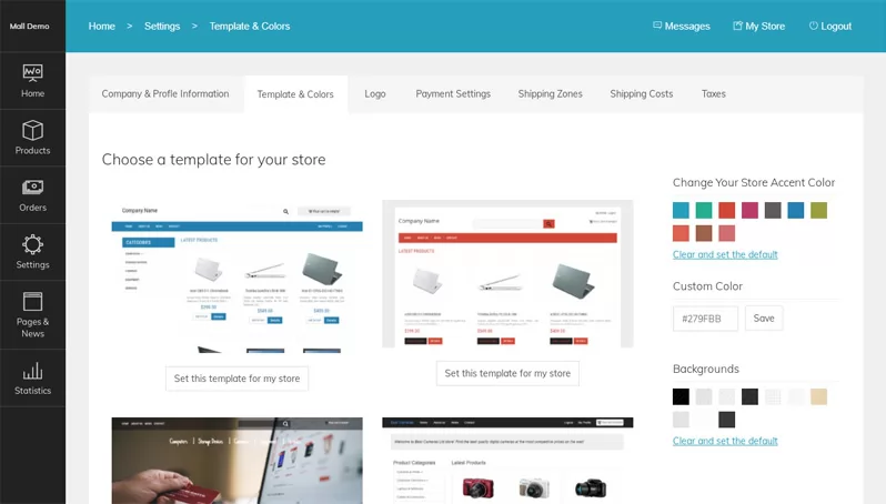 php mall script More store template options for the vendors