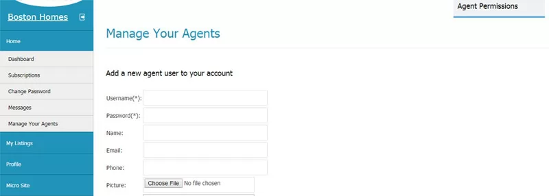 php real estate script New functionality for the real estate agencies to create and add agent accounts to their profile