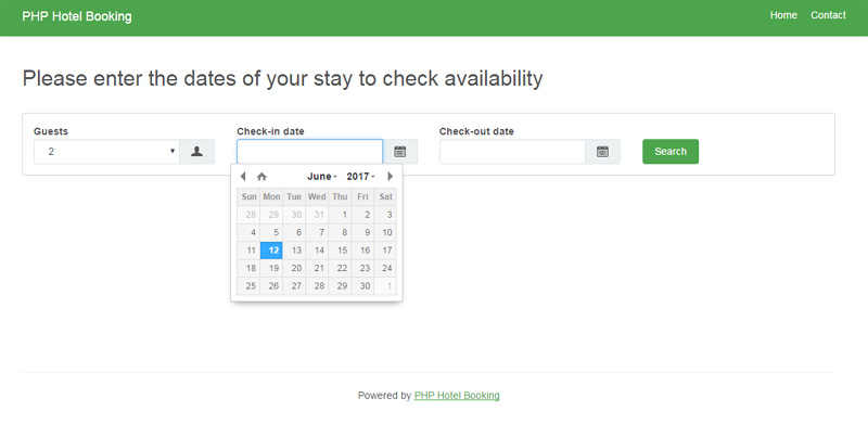 free php hotel booking front-end demo
