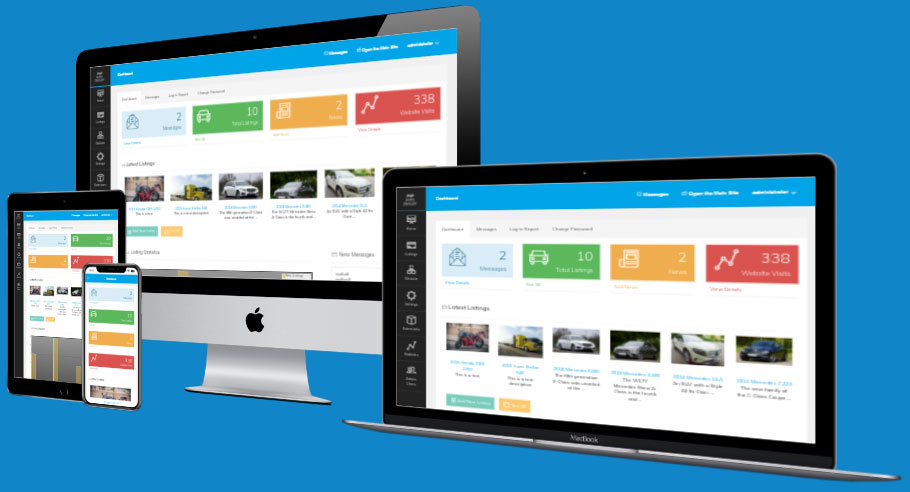 demostración del panel de administración del script del concesionario de automóviles php