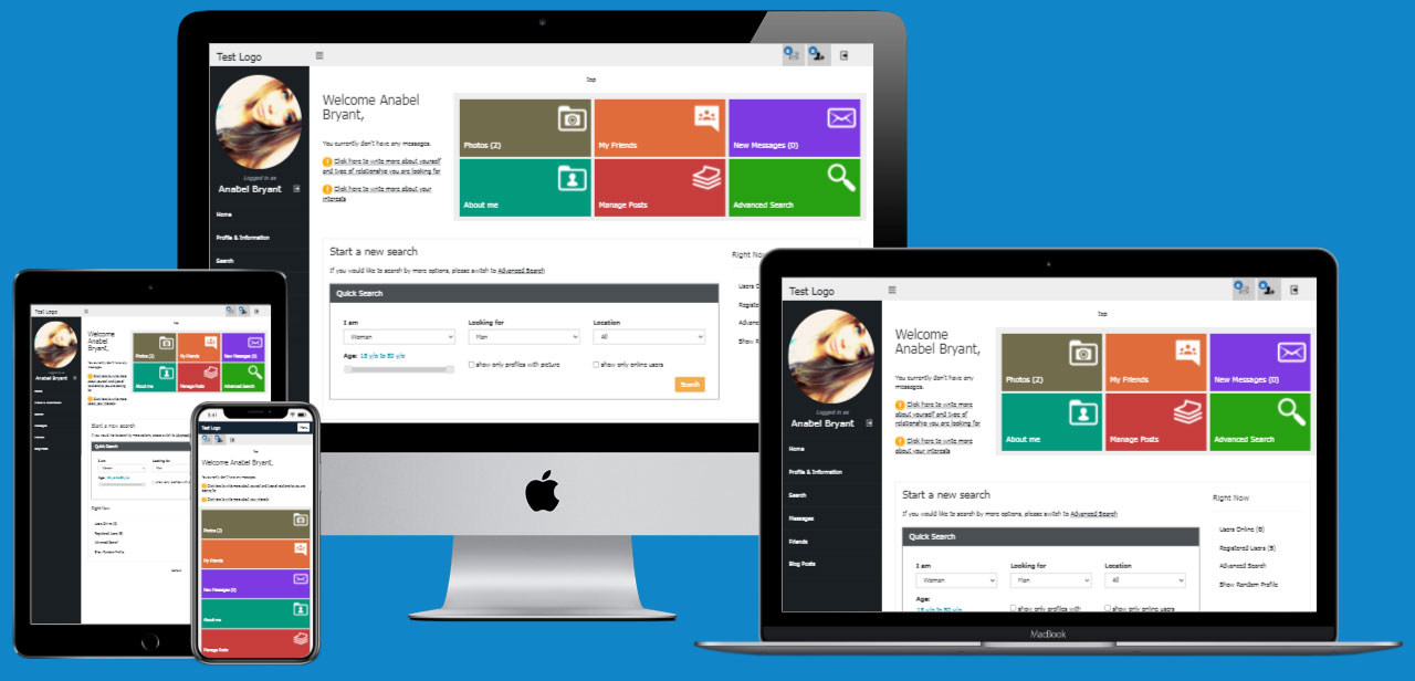 características del script del sitio php profesional de amigos