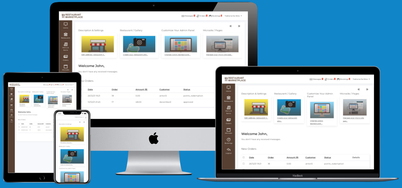 El mercado de múltiples proveedores de restaurantes cuenta con script php