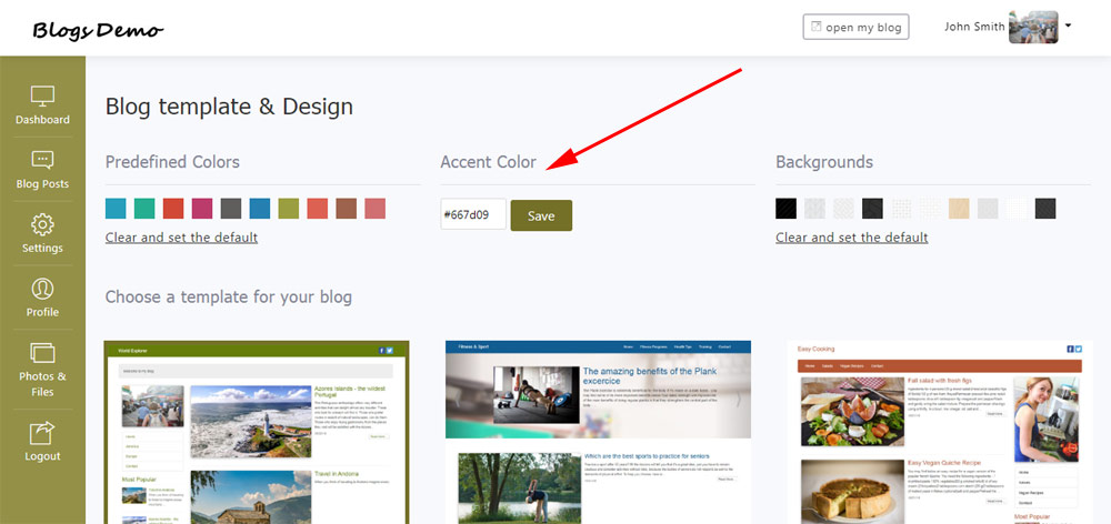  Personnalisation des couleurs du blog