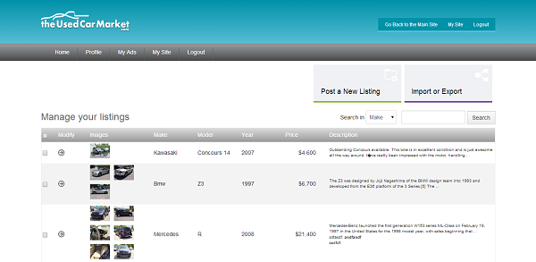 script d'annonces auto php gestion des annonces concessionnaires