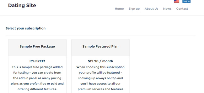 script php de site de rencontre inscription - choix de l'abonnement