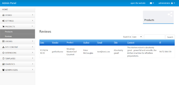 script de shopping php avaliações de produtos