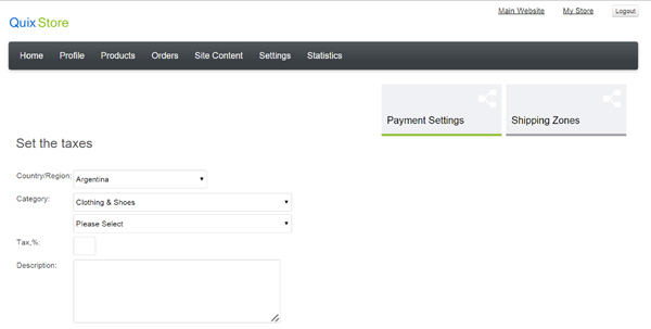 script de shopping php configurando impostos