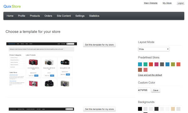 script de shopping php escolhendo um template