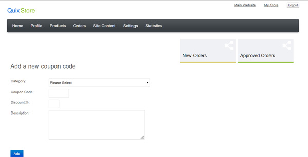script de shopping php adicionando um novo cupom