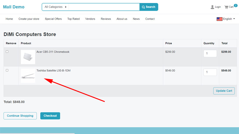  Melhorias no carrinho de compras