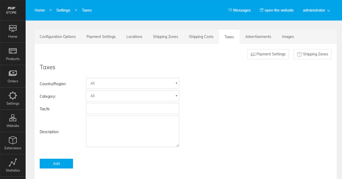 script de loja virtual php impostos