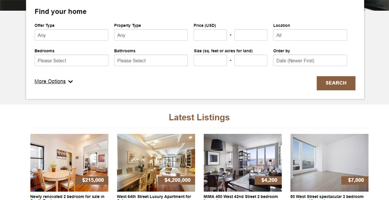  Novo layout do site e formulário de busca