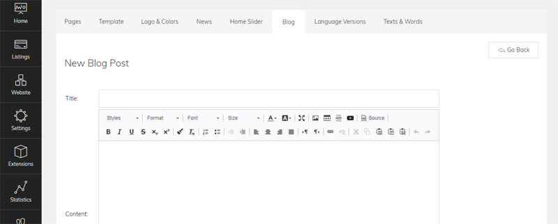  Funcionalidade de Blog