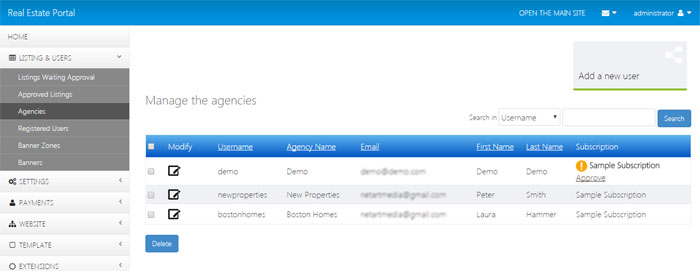 script immobilier php gestion des agents immobiliers enregistrés