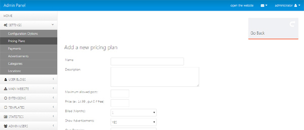 php video blog vlog script adicionando nova assinatura / plano de preços