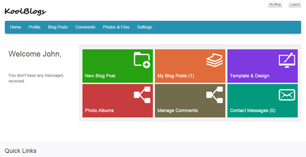 php video blog vlog script dashboard do painel administrativo do usuário