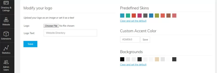 customize site colors PHP Links Directory