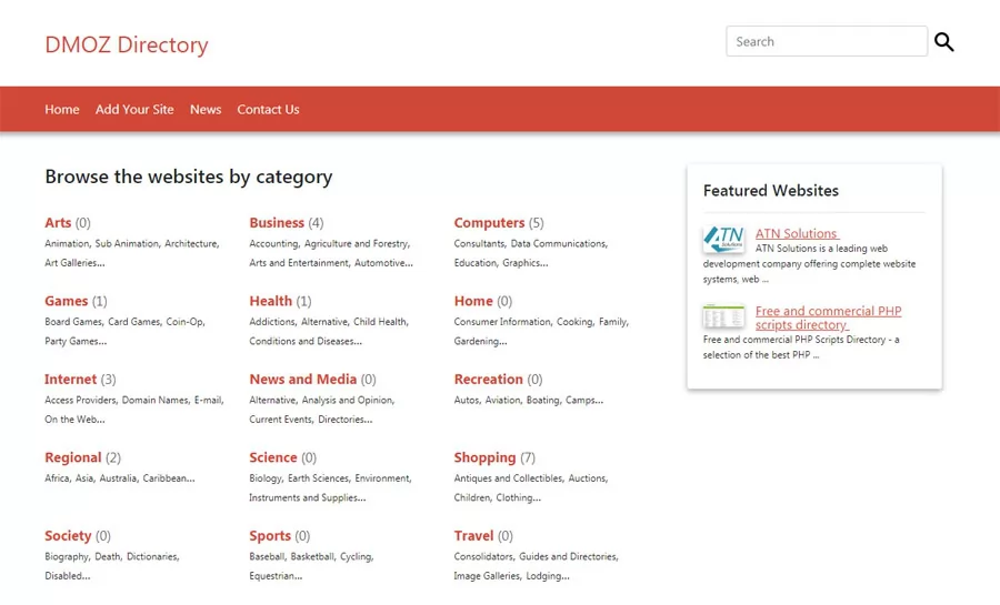 select directory mode website directory