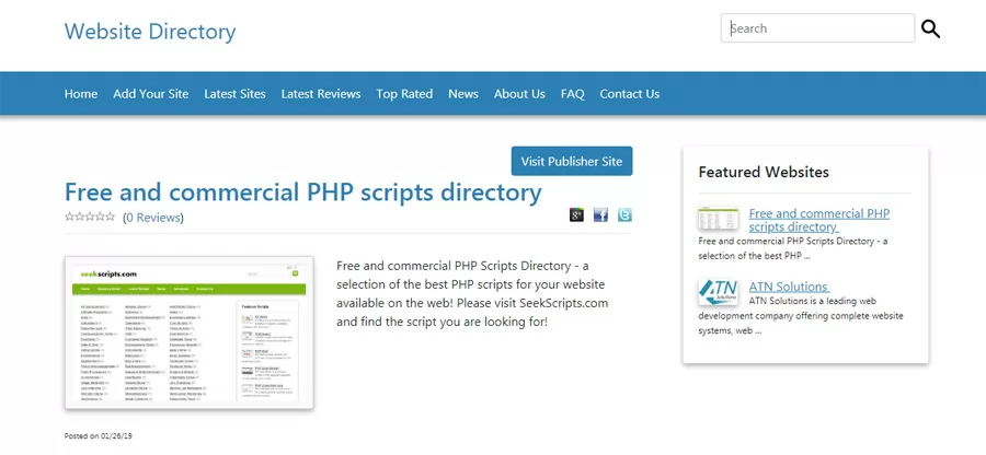 website reviews php script