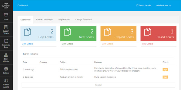 demo of php business directory script admin panel