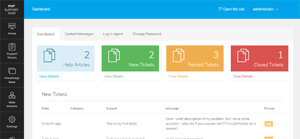 Review and reply the user support tickets php help desk