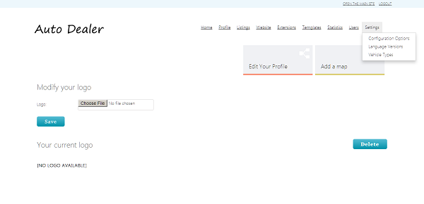 php auto dealer Uploading a dealer logo
