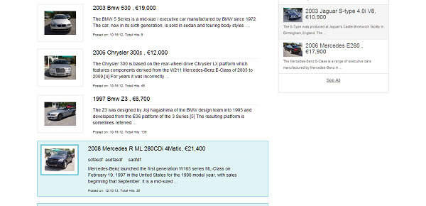 php auto dealer search results