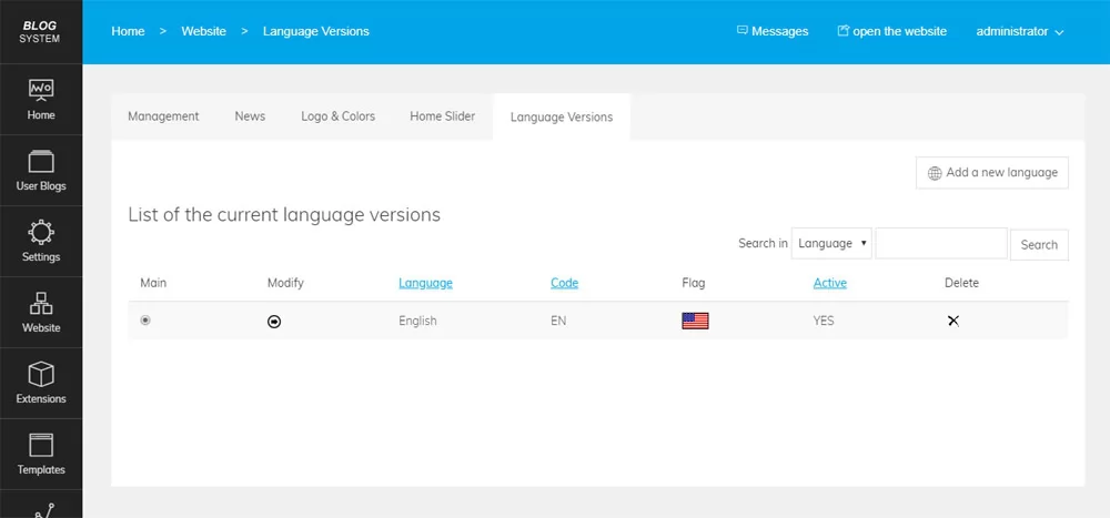 php blog script language versions