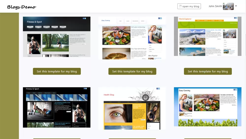 php blog script pre-made user templates
