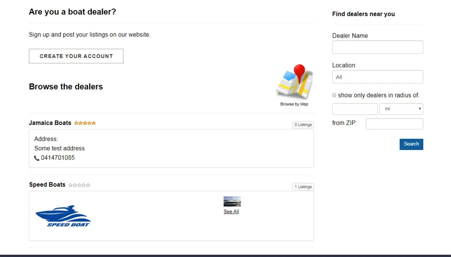 php boat classifieds script Registered Dealers