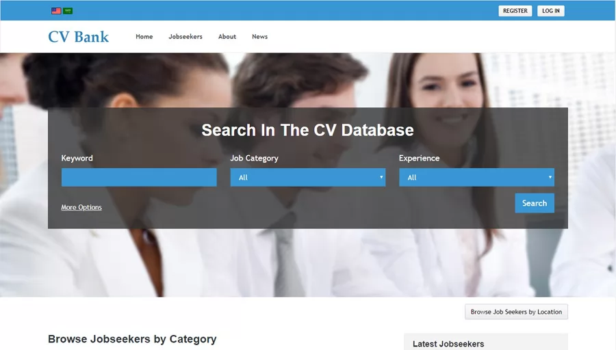 cv jobseekers script php Front site template