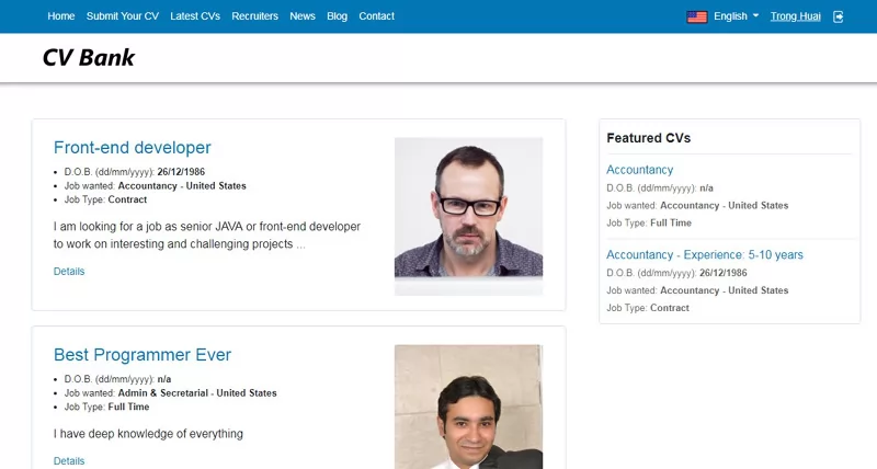 cv jobseekers script php cvs search results