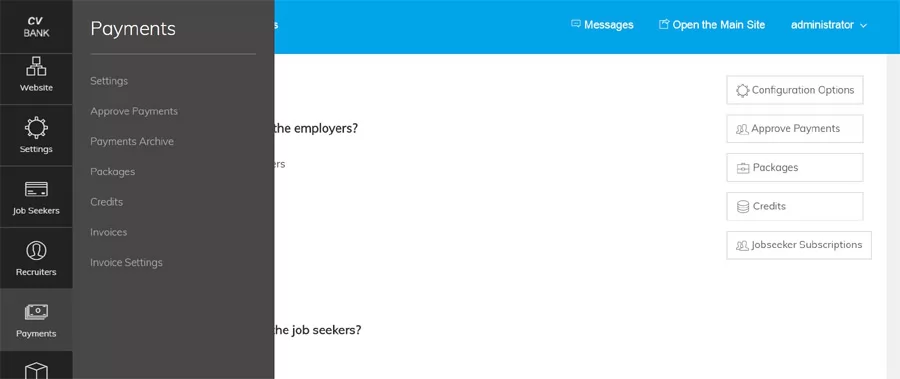 cv jobseekers script php New Payments Section in the Admin Panel