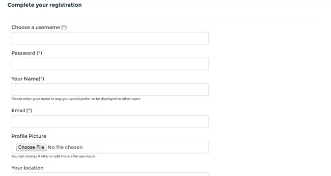 php dating site script signing up on the main site - completing the registration