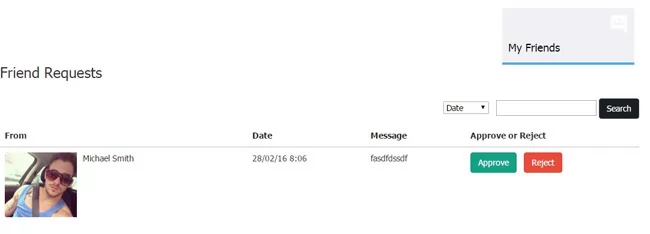php dating site script friend requests