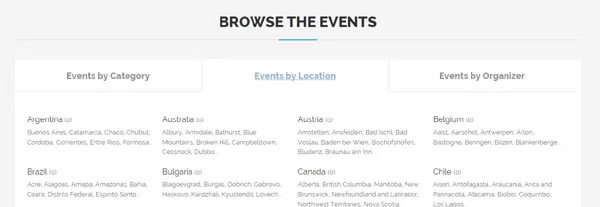 events script php browse the events