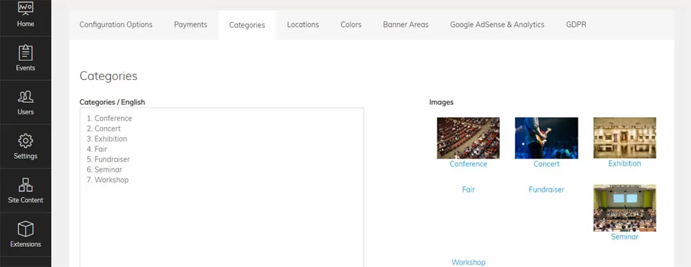events script php New functionality to set custom images for the event categories or locations