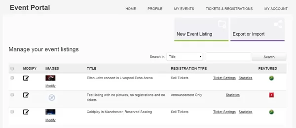 Manage the event listings in the advertisers admin panel events script php