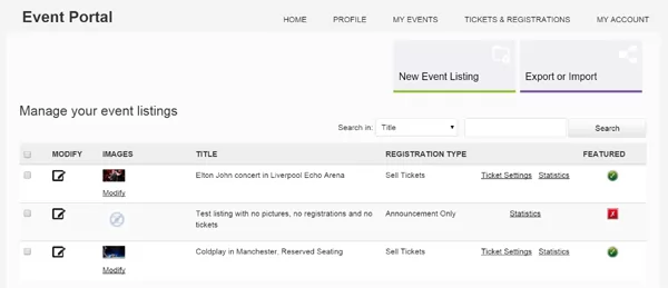 events script php manage the event listings in the advertisers admin panel