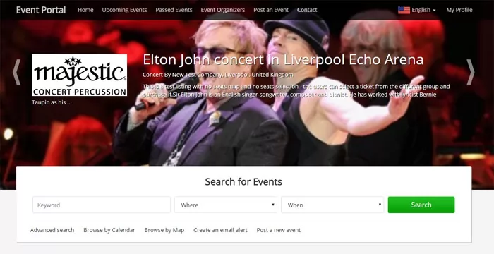 events script php New search form and more search options added