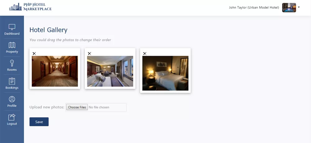 php hotel marketplace script creating a hotel gallery